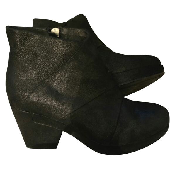 Eileen Fisher Black Coax LT Suede Leather‎ Zip up Ankle Booties Size 8 1/2 - Picture 2 of 8